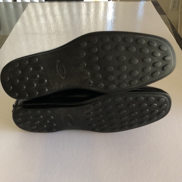 TOD’S Men’s Black Leather Driving Loafers Size 7 - Picture 7 of 15